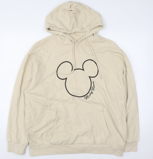 Disney Mickey Mouse Beige Women's XL Pullover Hoodie