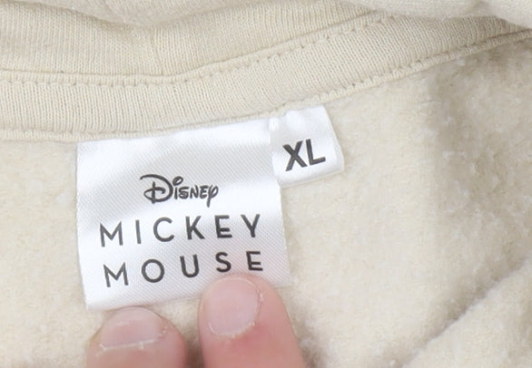 Disney Mickey Mouse Beige Women's XL Pullover Hoodie