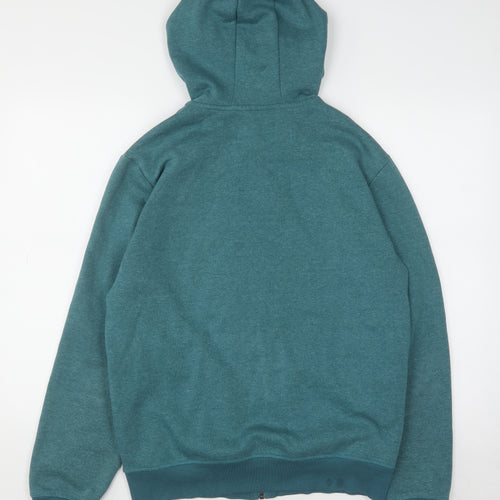 Original Penguin Womens Teal Full Zip Hoodie Size M Cotton Blend
