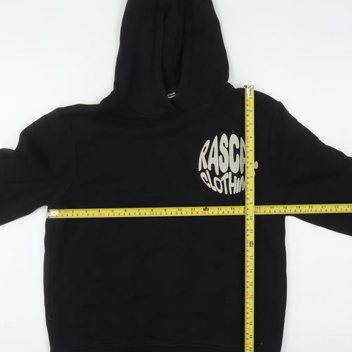 Rascal Boys Black Pullover Hoodie 13-14 Years Logo Graphic Hooded Sweatshirt