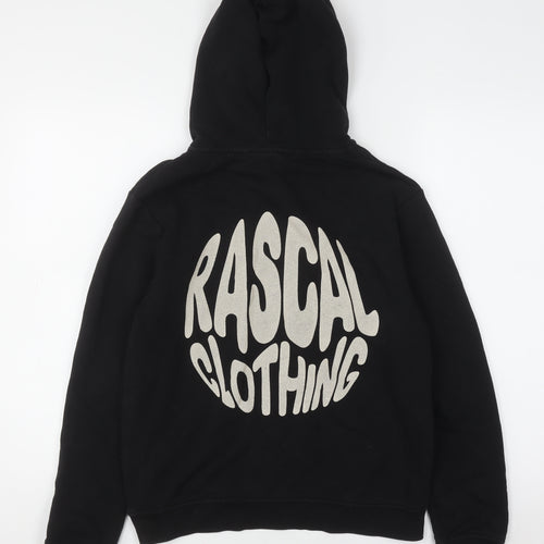 Rascal Boys Black Pullover Hoodie 13-14 Years Logo Graphic Hooded Sweatshirt
