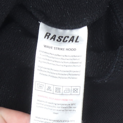 Rascal Boys Black Pullover Hoodie 13-14 Years Logo Graphic Hooded Sweatshirt