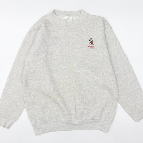 Velva Sheen Women Grey Mickey Mouse Disney Florida Sweatshirt M