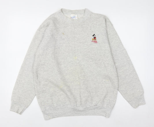 Velva Sheen Women Grey Mickey Mouse Disney Florida Sweatshirt M