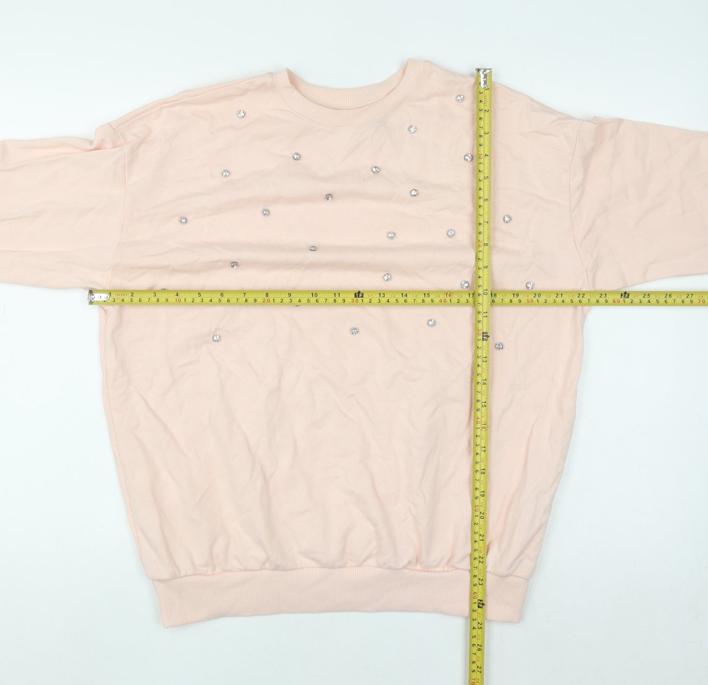 River Island Womens Pink Embellished Pullover Sweatshirt XS