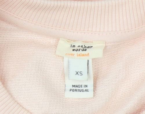 River Island Womens Pink Embellished Pullover Sweatshirt XS