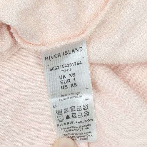 River Island Womens Pink Embellished Pullover Sweatshirt XS