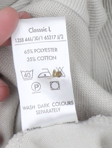 Essentials Men's Beige Classic L Henley Sweatshirt Long Sleeve