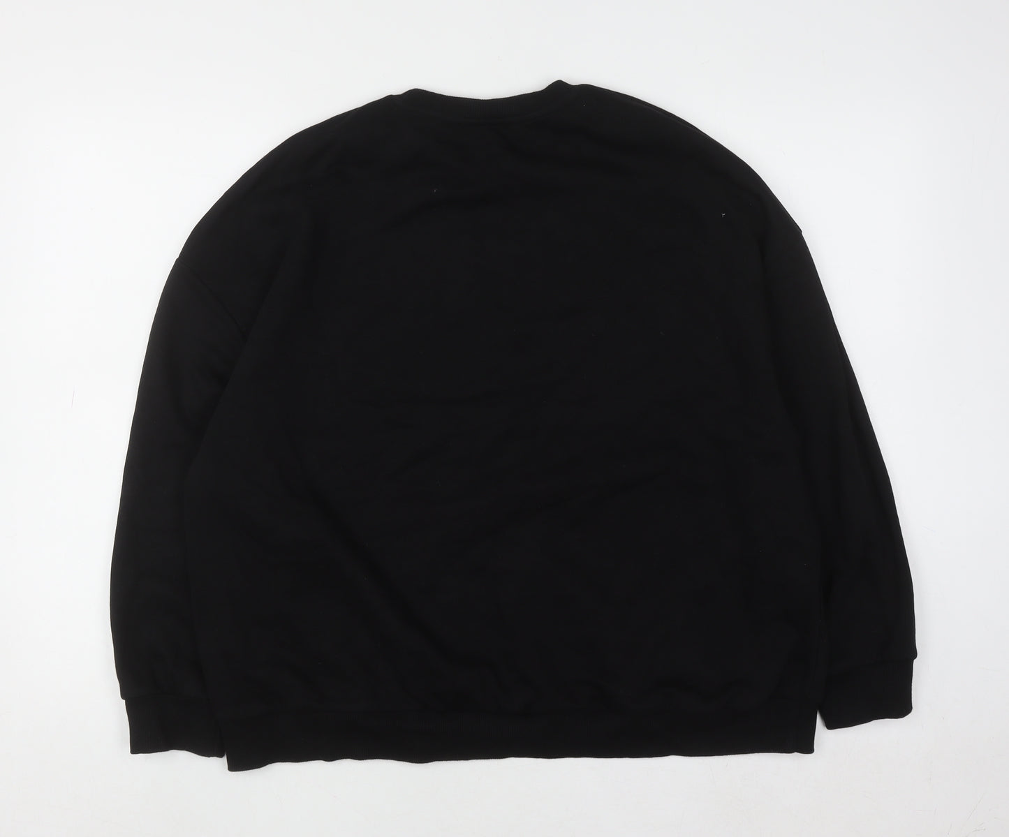 Max Women’s Black Floral Embroidered Pullover Sweatshirt L UK 14/16