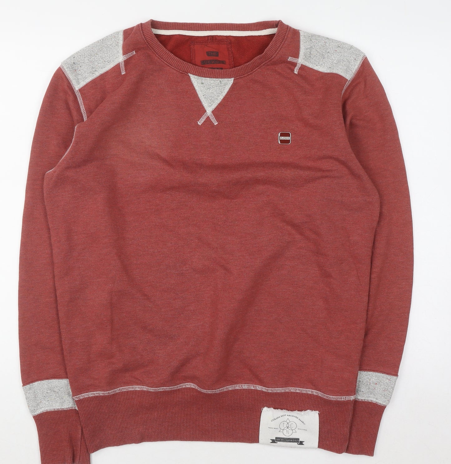 The Cuckoos Nest Mens Red Crew Neck Pullover Sweatshirt M