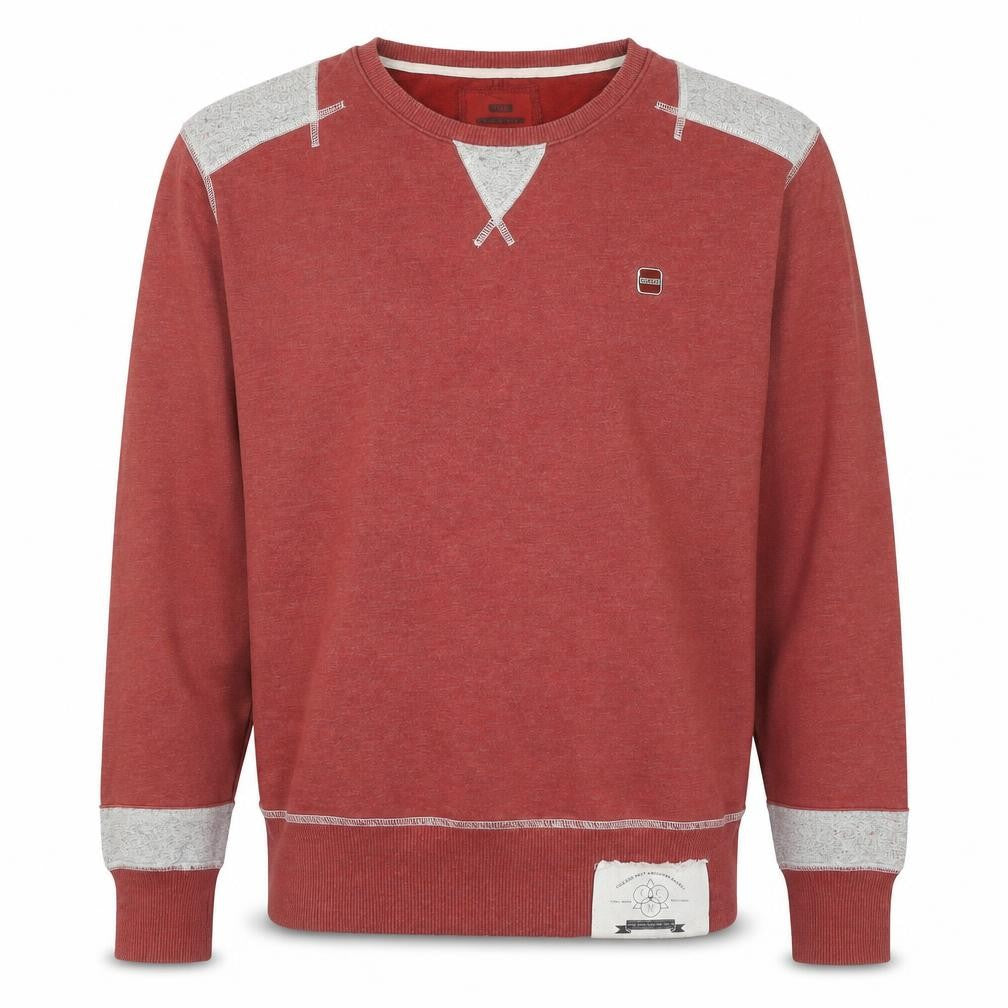 Front view of The Cuckoos Nest men’s red crew neck pullover sweatshirt m