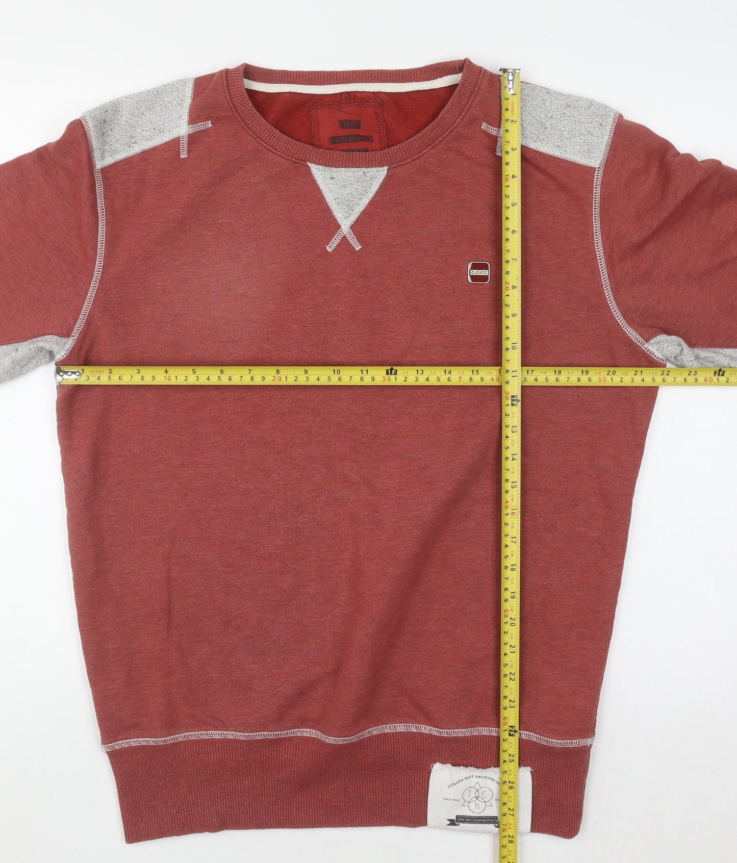 The Cuckoos Nest Mens Red Crew Neck Pullover Sweatshirt M