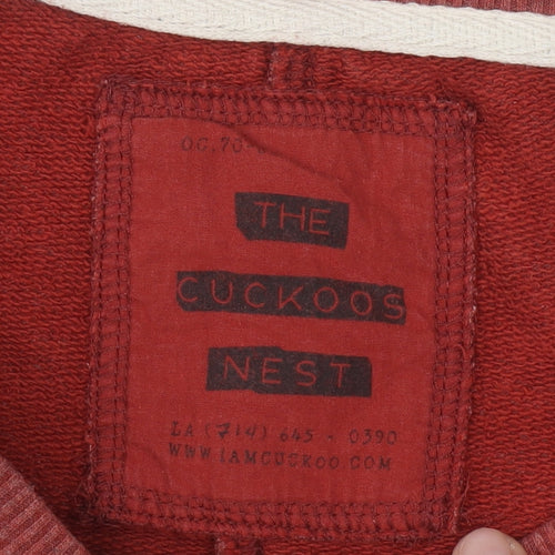 The Cuckoos Nest Mens Red Crew Neck Pullover Sweatshirt M