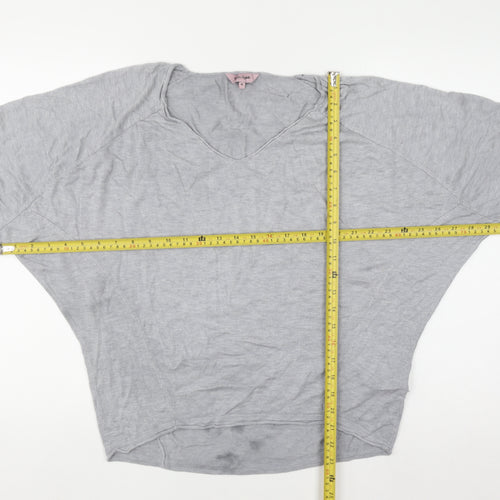 Phase Eight Women’s Grey Knit V-Neck Tunic Blouse Size M