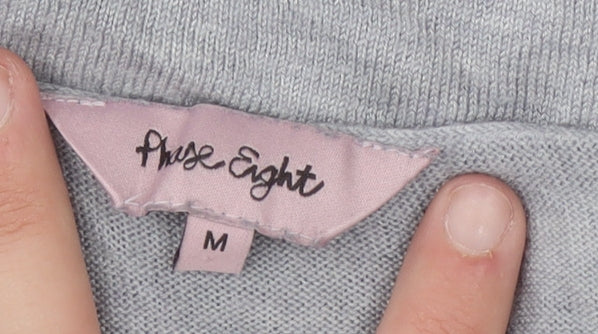 Phase Eight Women’s Grey Knit V-Neck Tunic Blouse Size M