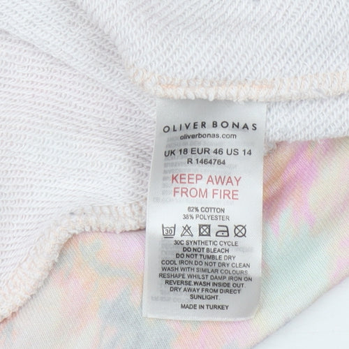 Oliver Bonas Women Pastel Multicoloured Pullover Sweatshirt UK 18