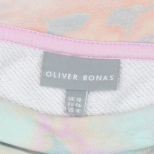 Oliver Bonas Women Pastel Multicoloured Pullover Sweatshirt UK 18