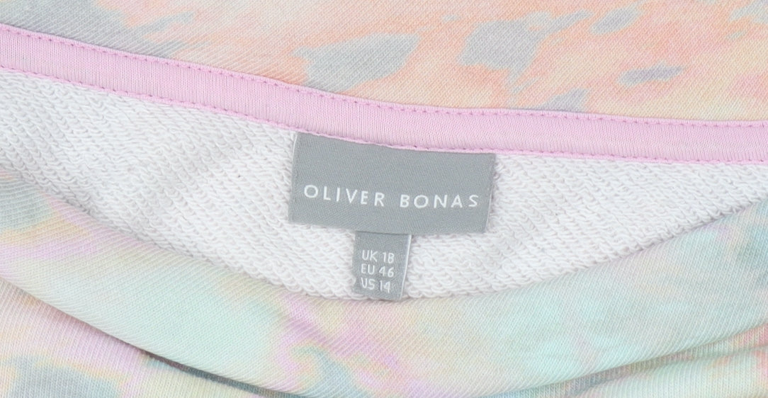 Oliver Bonas Women Pastel Multicoloured Pullover Sweatshirt UK 18