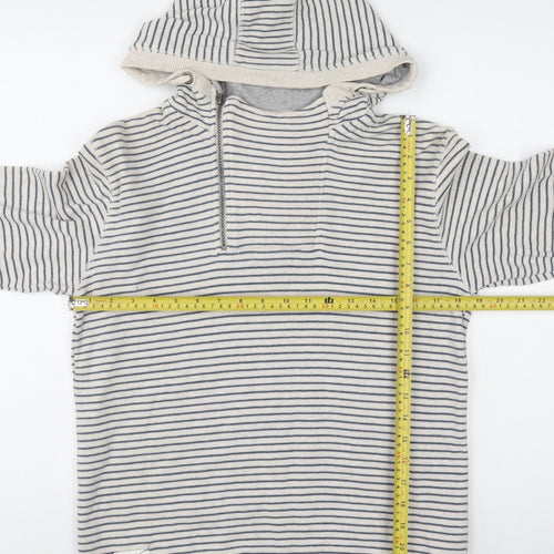 J Jeans Boys Beige Stripe 11-12 Years Cotton Pullover Hoodie