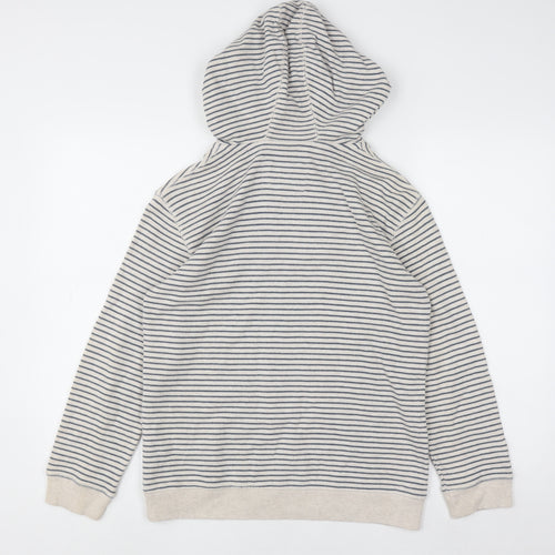 J Jeans Boys Beige Stripe 11-12 Years Cotton Pullover Hoodie
