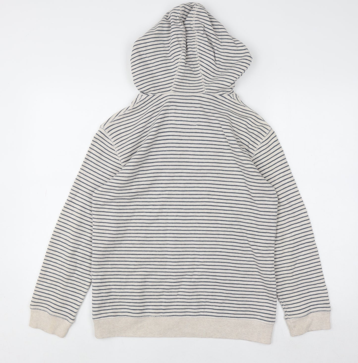 J Jeans Boys Beige Stripe 11-12 Years Cotton Pullover Hoodie