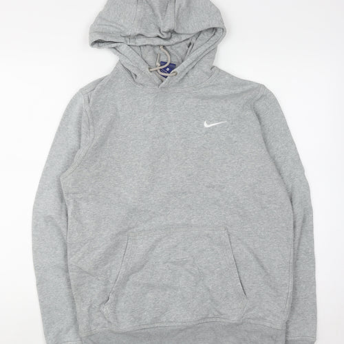 Nike Men's Grey Pullover Hoodie M Regular Fit Sports Sweatshirt