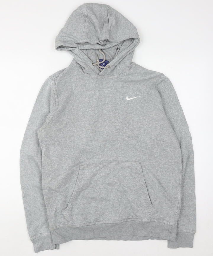 Nike Men's Grey Pullover Hoodie M Regular Fit Sports Sweatshirt