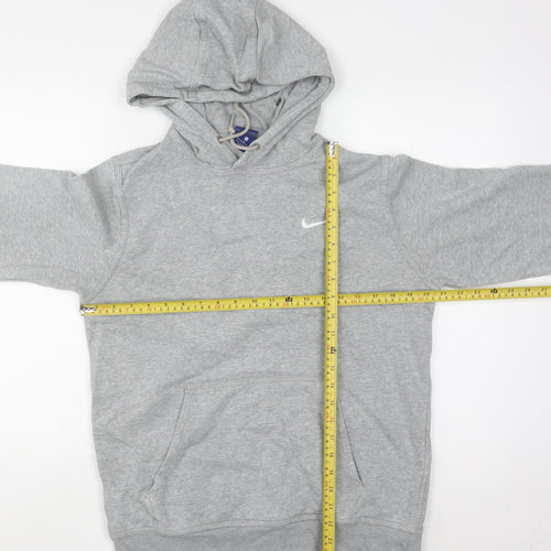 Nike Men's Grey Pullover Hoodie M Regular Fit Sports Sweatshirt