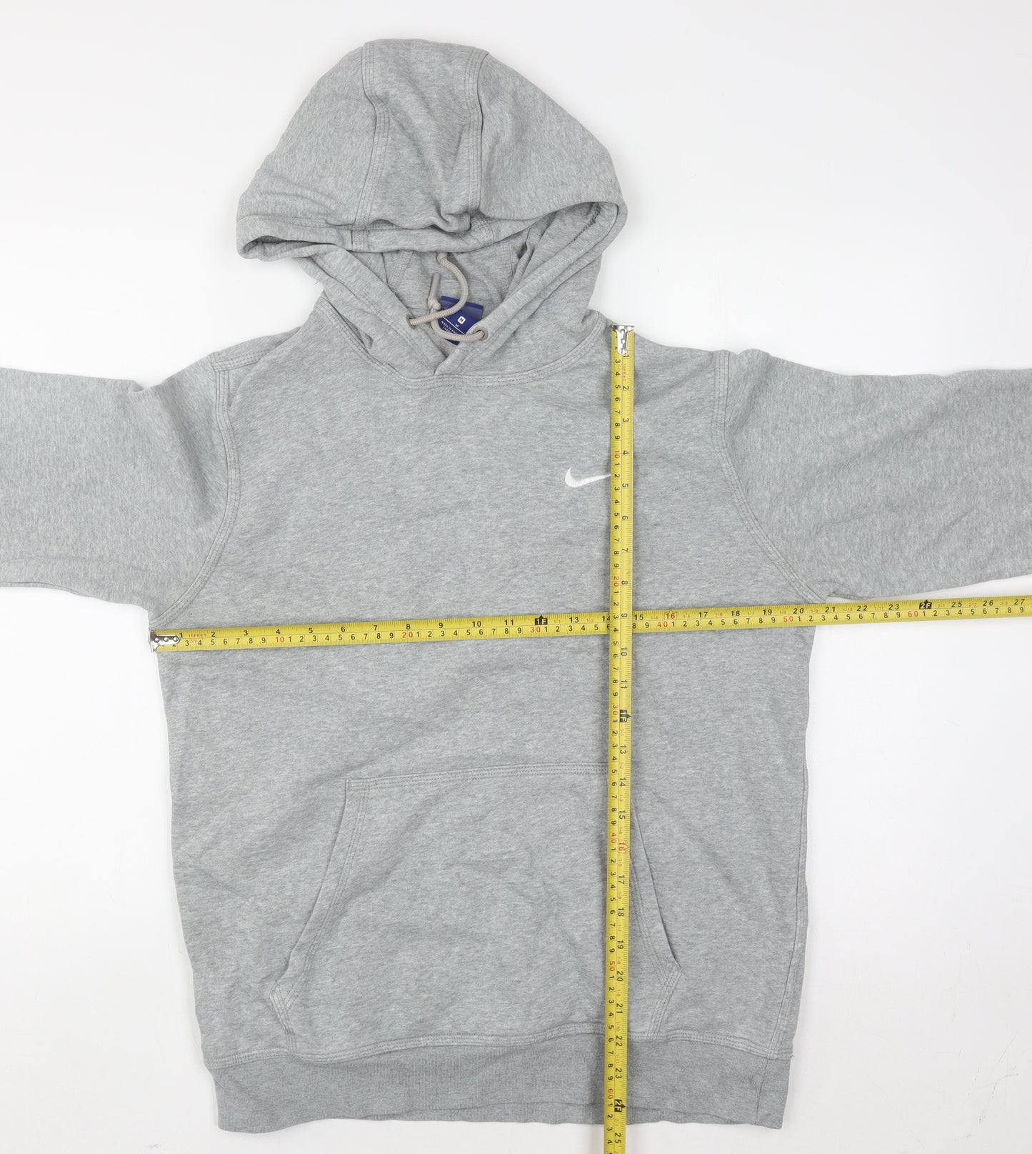 Nike Men's Grey Pullover Hoodie M Regular Fit Sports Sweatshirt
