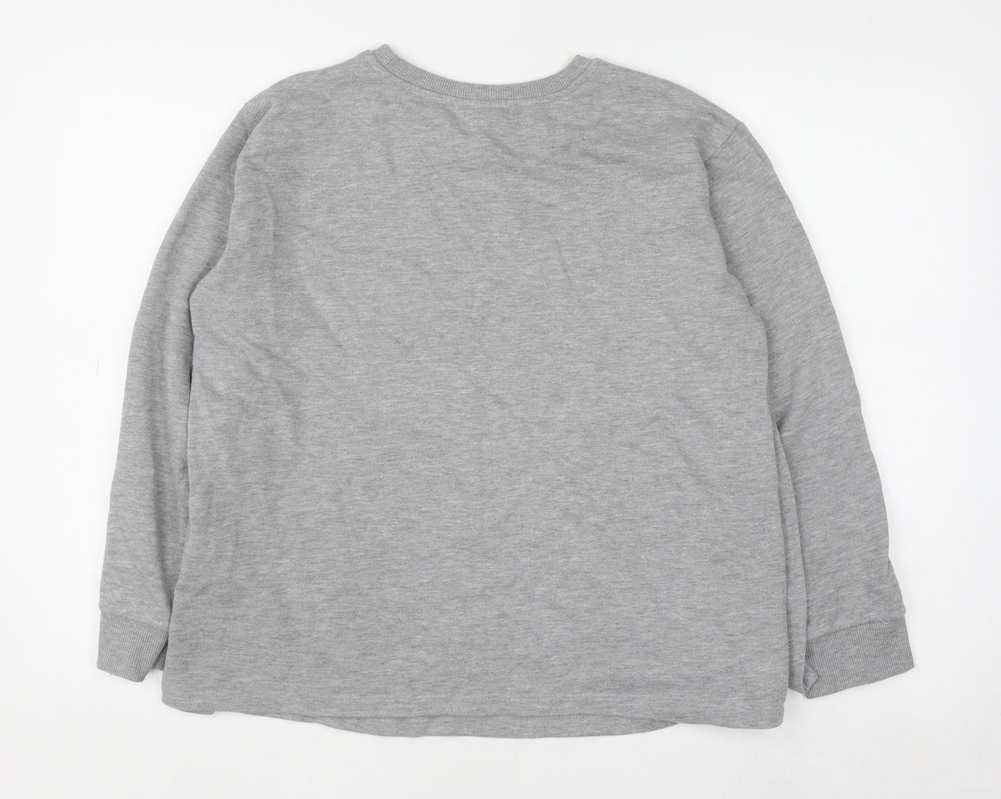 ASOS Women Grey Button Detail Long Sleeve Sweatshirt UK 12