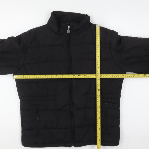 FILA Mens Black Puffer Jacket M Lightweight Quilted Zip Coat