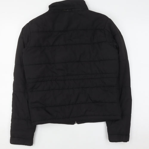 FILA Mens Black Puffer Jacket M Lightweight Quilted Zip Coat