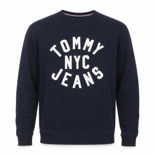 Tommy Jeans Men's Blue Relaxed Fit Crew Neck Sweatshirt L