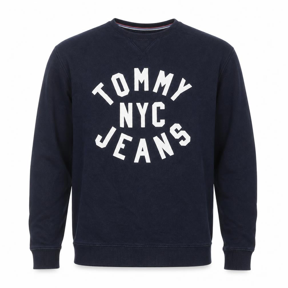 Tommy Jeans Men's Blue Relaxed Fit Crew Neck Sweatshirt L