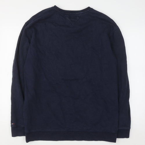 Tommy Jeans Men's Blue Relaxed Fit Crew Neck Sweatshirt L