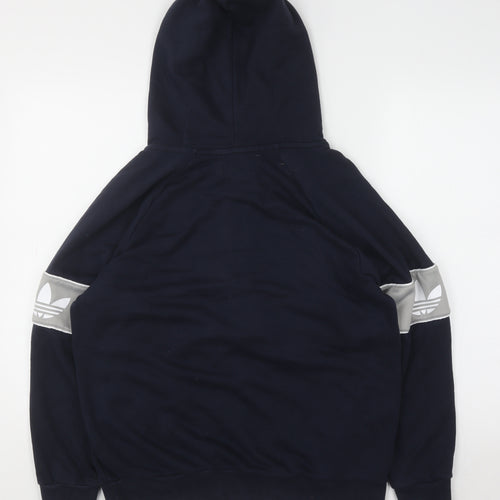 Adidas Womens Navy & Grey Full Zip Hoodie Size 14 Hooded Sweatshirt