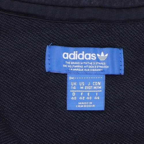 Adidas Womens Navy & Grey Full Zip Hoodie Size 14 Hooded Sweatshirt