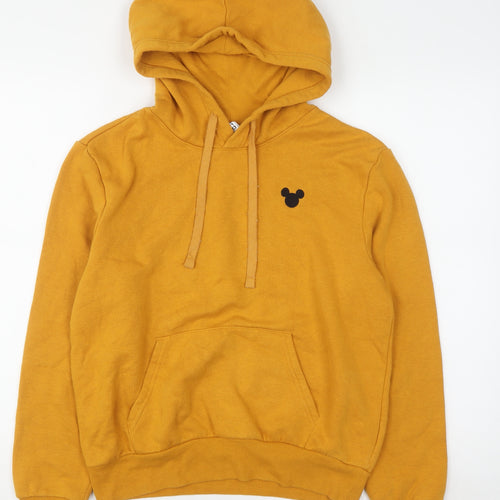 H&M Divided x Disney Mustard Yellow Women's Hoodie Size S Cotton Blend Pullover