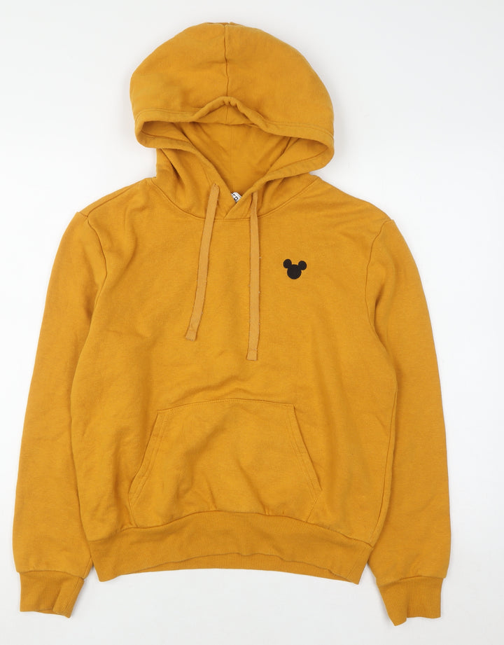 H&M Divided x Disney Mustard Yellow Women's Hoodie Size S Cotton Blend Pullover