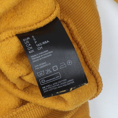 H&M Divided x Disney Mustard Yellow Women's Hoodie Size S Cotton Blend Pullover