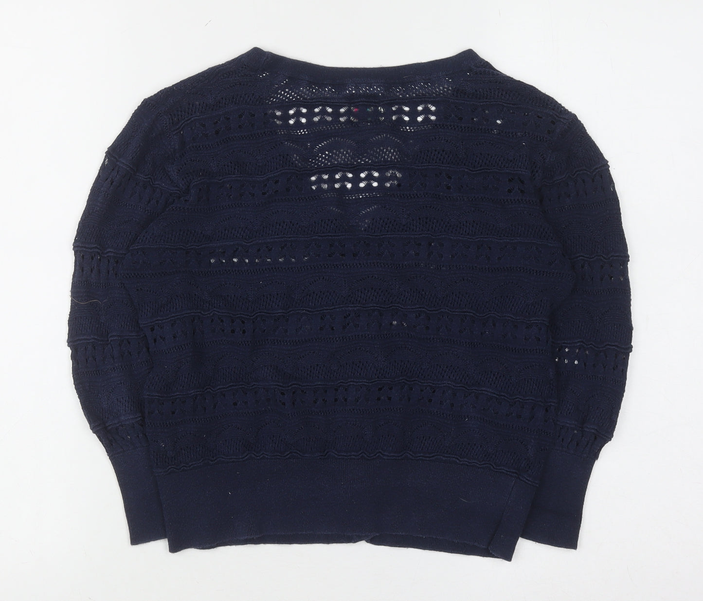 Yumi Women's Blue Knit V-Neck Cardigan Medium