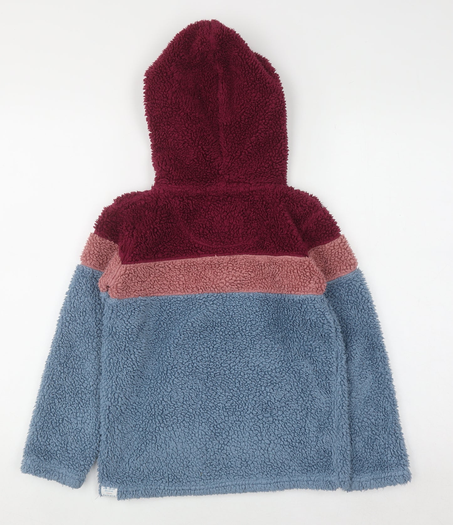FatFace Girls Multicoloured 8-9 Years Fleece Colourblock 1/4 Zip Hoodie