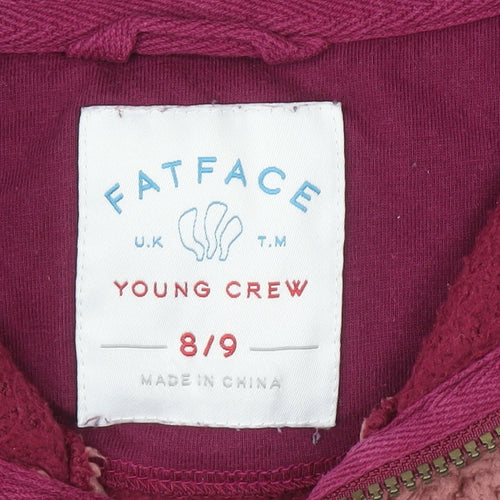 FatFace Girls Multicoloured 8-9 Years Fleece Colourblock 1/4 Zip Hoodie