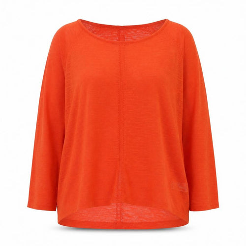 Monsoon Women's Orange Knit 3/4 Sleeve Pullover Jumper Size S