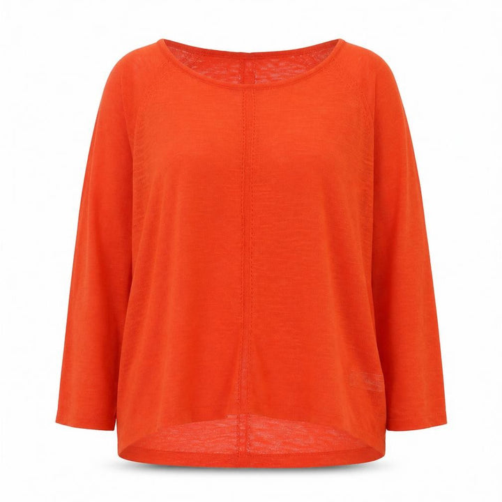 Monsoon Women's Orange Knit 3/4 Sleeve Pullover Jumper Size S