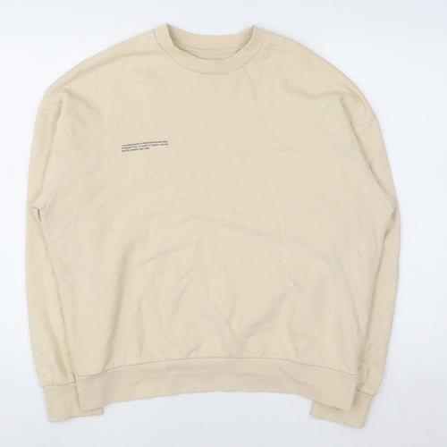 Pangaia Men's Beige Organic Cotton Pullover Sweatshirt M
