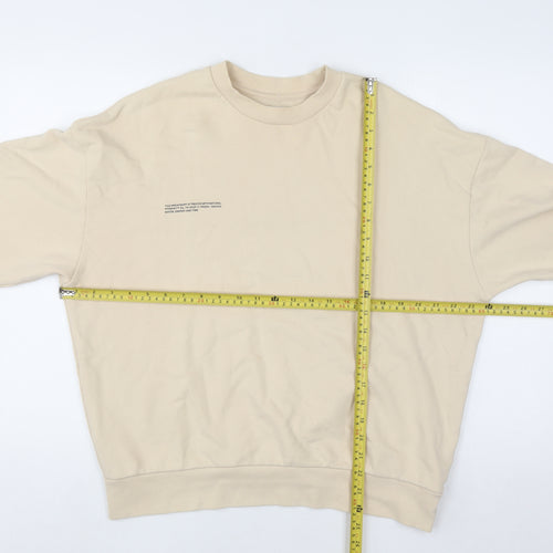 Pangaia Men's Beige Organic Cotton Pullover Sweatshirt M