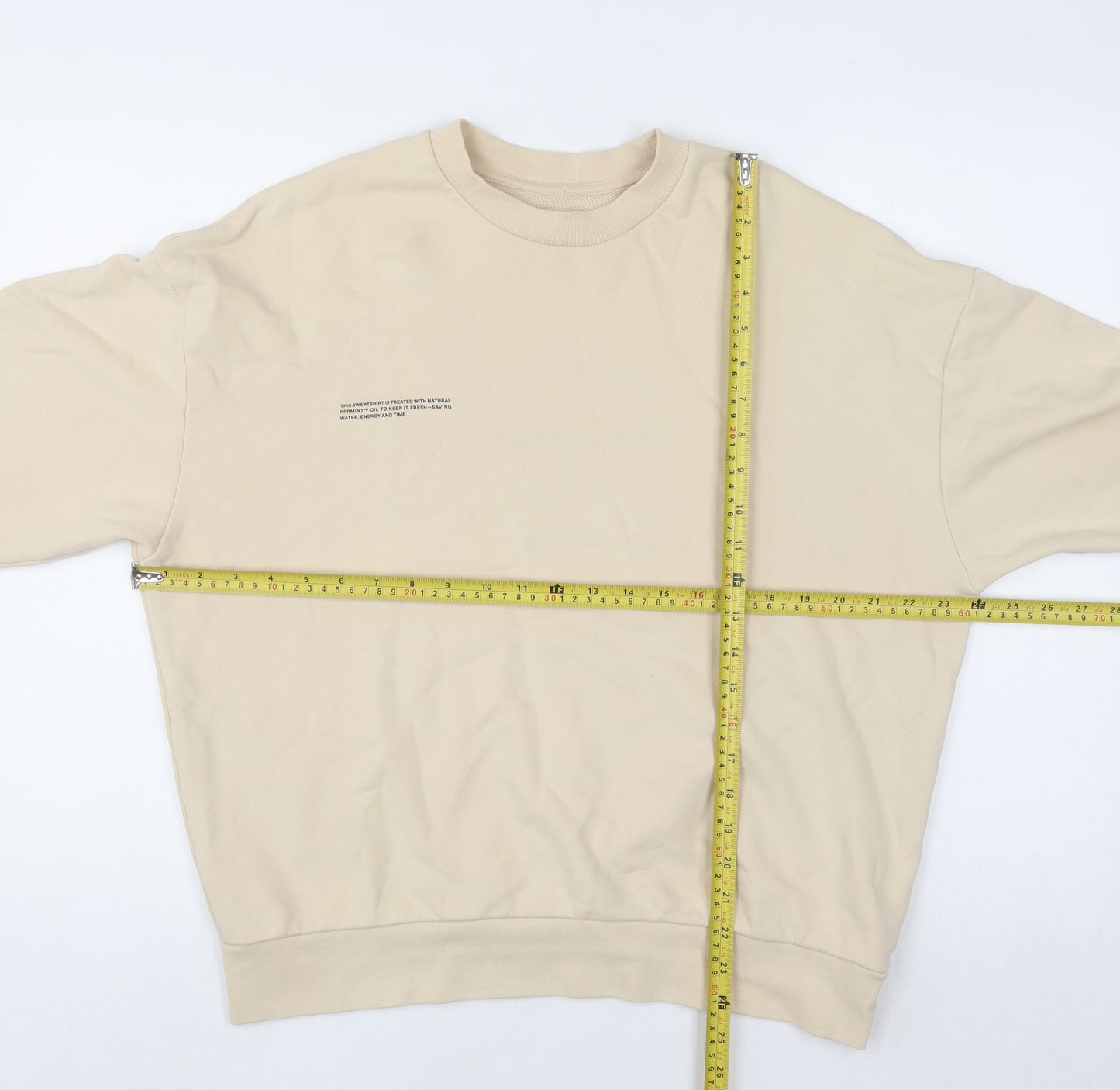 Pangaia Men's Beige Organic Cotton Pullover Sweatshirt M