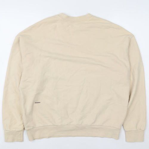 Pangaia Men's Beige Organic Cotton Pullover Sweatshirt M