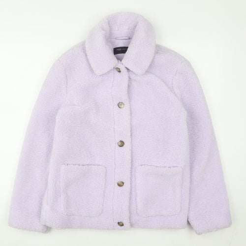 Marks and Spencer Women’s Lilac Fleece Button Jacket Size 8